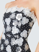 Elliatt Jassamine Womens Polyester Slim Fit Midi Dress Black/White - Medium