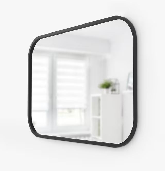 Umbra Hub Rectangular Hallway/Bathroom Black Decorative Wall Mirror 92x61cm