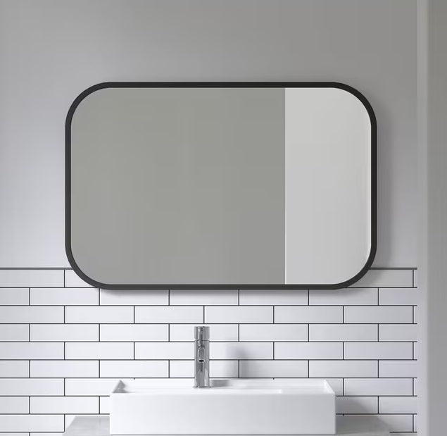 Umbra Hub Rectangular Hallway/Bathroom Black Decorative Wall Mirror 92x61cm