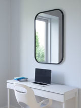 Umbra Hub Rectangular Hallway/Bathroom Black Decorative Wall Mirror 92x61cm