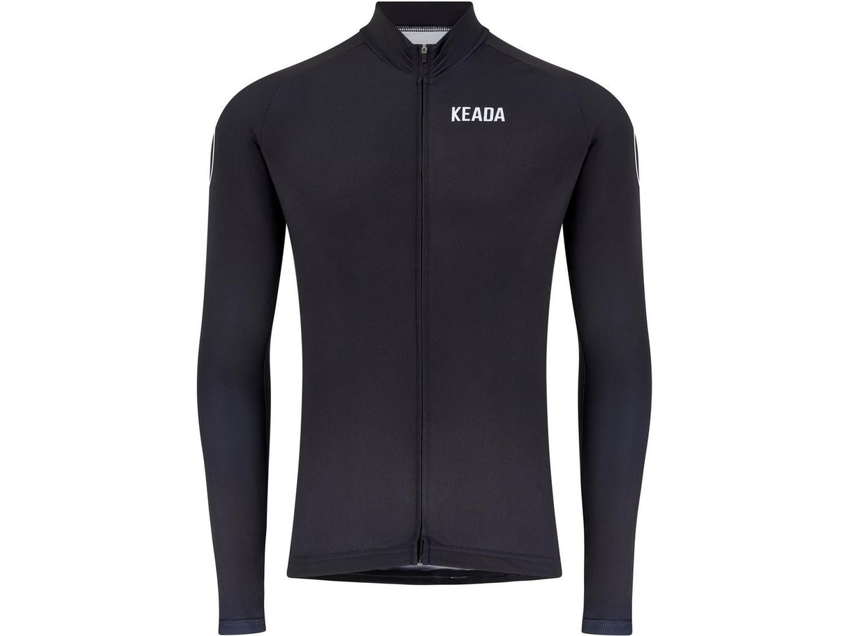 Keada Sports Men's Essential Long Sleeved Cycling Jersey Size XL- Black