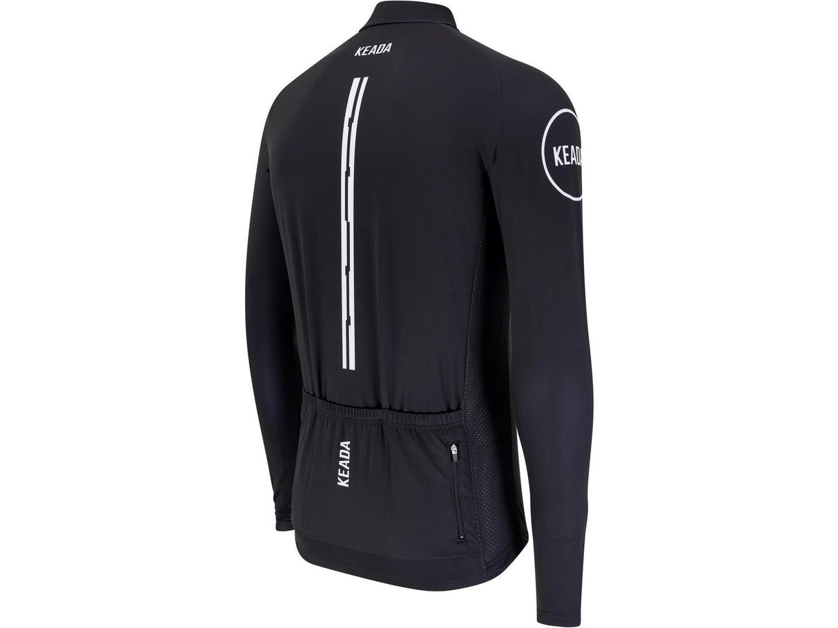 Keada Sports Men's Essential Long Sleeved Cycling Jersey Size XL- Black