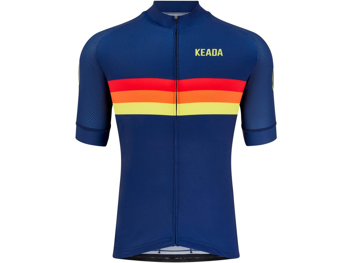 Keada Sports Men's Polyester Sunrise Short Sleeve Cycling Jersey - Medium