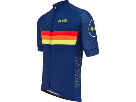 Keada Sports Men's Polyester Sunrise Short Sleeve Cycling Jersey - Medium