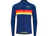 Keada Sports Men's Sunrise Long Sleeve Quick Dry Cycling Jersey - Blue - XXL