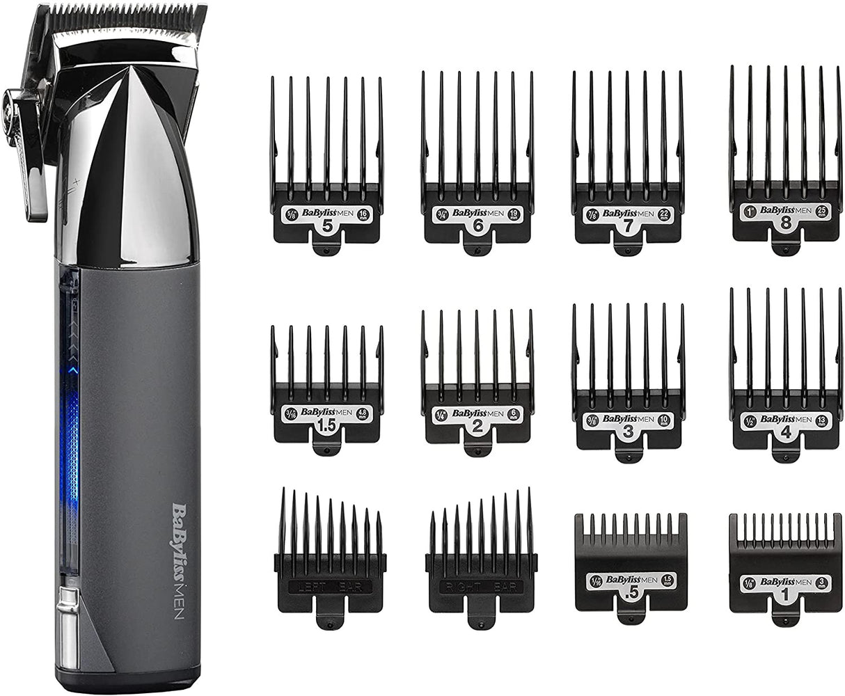 BaBylissMEN Super-X 7700U919 Metal Series Cordless Hair Clipper - Grey - Kazoop 