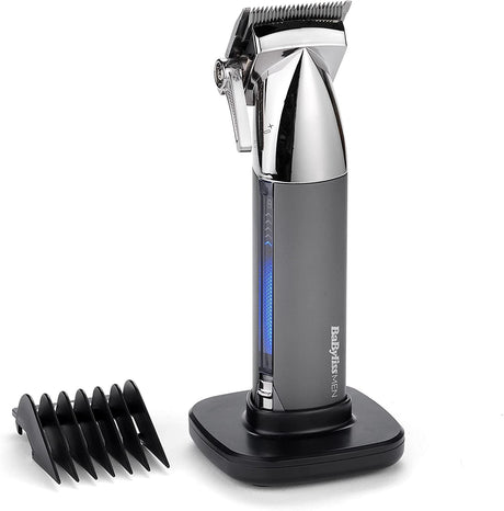 BaBylissMEN Super-X 7700U919 Metal Series Cordless Hair Clipper - Grey - Kazoop 