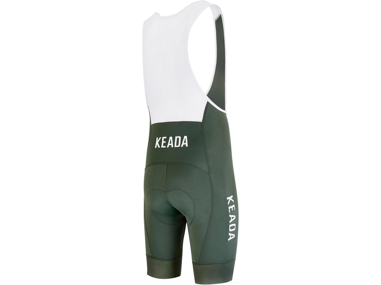 Keada Sports Men's Essential Padded Cycling Bib Shorts - Size Large - Olive