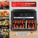 Tefal Easy Fry EY901N40 8.3L Dual Drawer Air Fryer 2700W - Black - Kazoop 