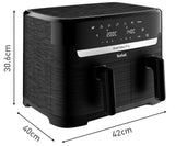 Tefal Easy Fry EY901N40 8.3L Dual Drawer Air Fryer 2700W - Black - Kazoop 