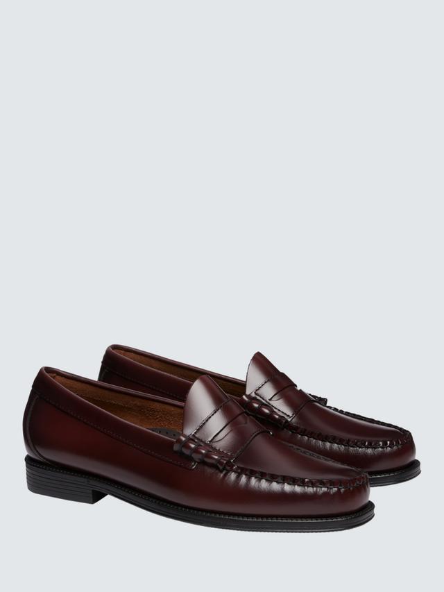 G.H.BASS Men's Larson Easy Weejuns Leather Penny Loafers - Wine - UK 8