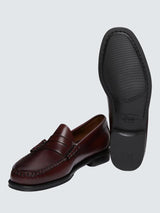 G.H.BASS Men's Larson Easy Weejuns Leather Penny Loafers - Wine - UK 8