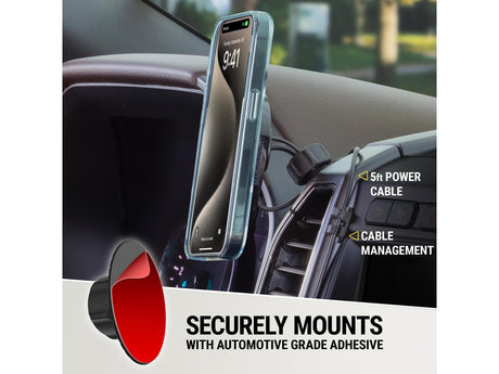 MagicMOUNT Qi Adjustable Head Wireless Car Mobile Charging Mount - Dash/Vent