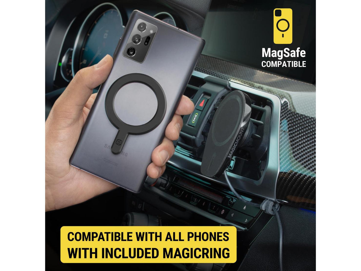 MagicMOUNT Qi Adjustable Head Wireless Car Mobile Charging Mount - Dash/Vent