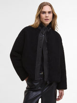 Barbour Palma Womens Polyester High Neck Oversized Fleece Black - Size 8