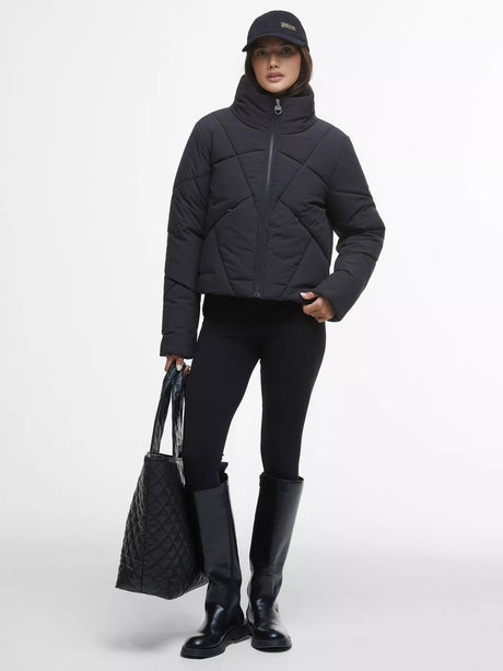 Barbour International Women's Rowen Funnel Neck Puffer Jacket - Black - 18