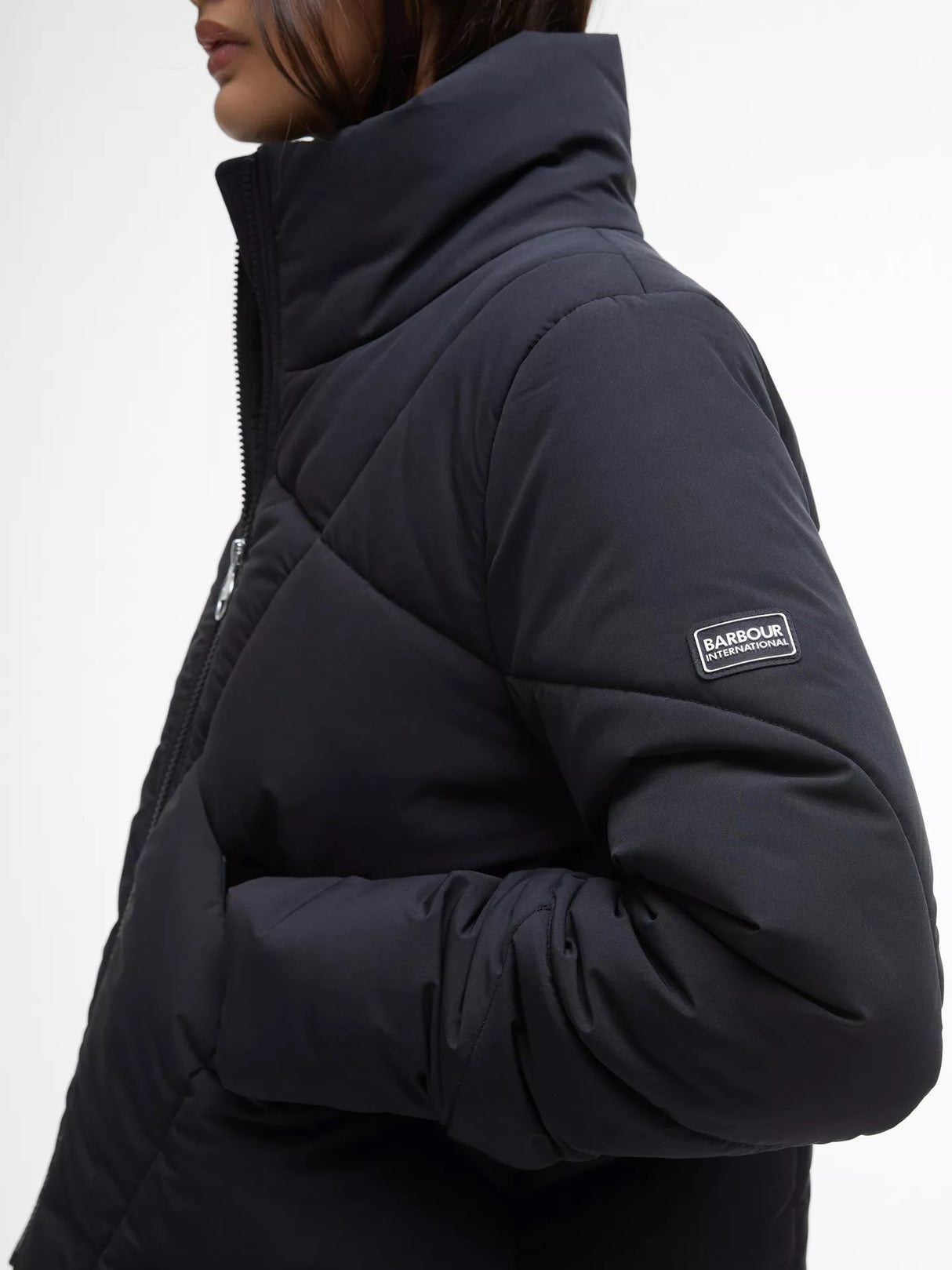 Barbour International Women's Rowen Funnel Neck Puffer Jacket - Black - 18