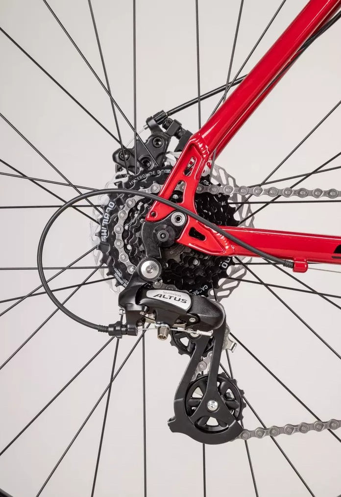 Carrera Valour Disc 16-Speed Front Suspension Mountain Bike - Red - Large