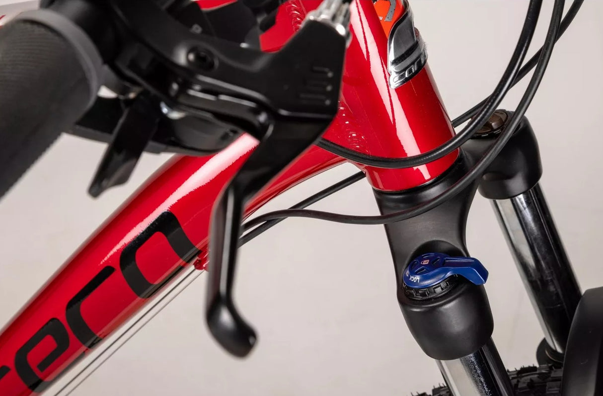Carrera Valour Disc 16-Speed Front Suspension Mountain Bike - Red - Large