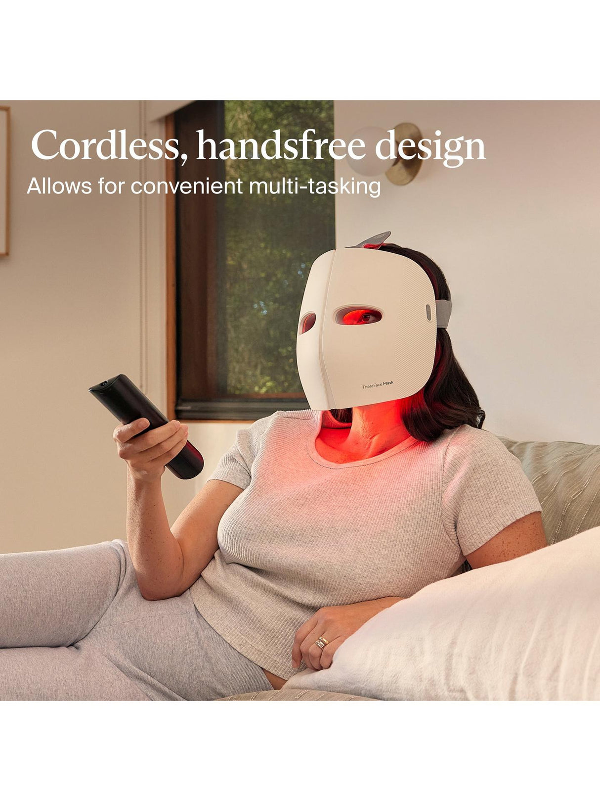 Therabody TheraFace LED Light And Vibration Therapy Skincare Face Mask White
