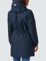 Helly Hansen Westport Womens Polyester Insulated Hooded Coat Navy Size Large