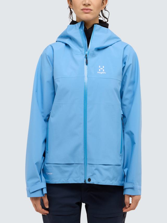 Haglöfs Women's Polyester Front Proof Zip-Neck Hooded Jacket Sky Blue Size S