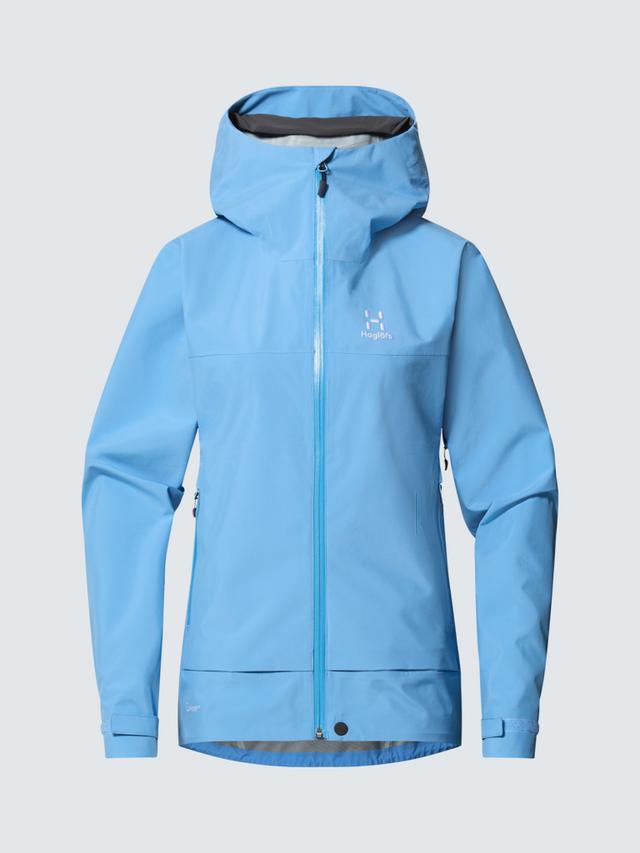 Haglöfs Women's Polyester Front Proof Zip-Neck Hooded Jacket Sky Blue Size S