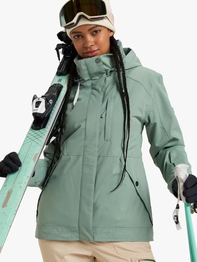 Roxy Women's Billie Thermal Waterproof Skiing Snow Jacket - Lily Pad - XS