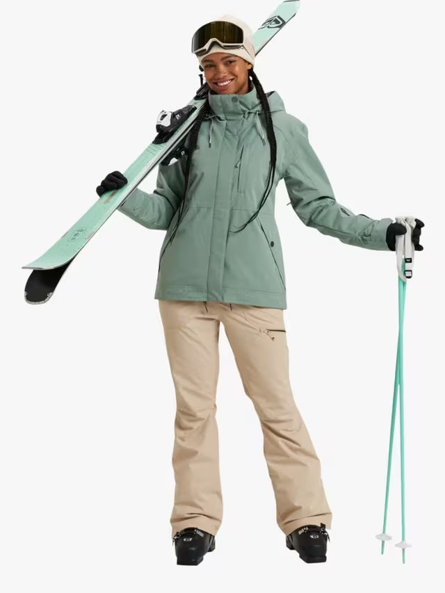 Roxy Women's Billie Thermal Waterproof Skiing Snow Jacket - Lily Pad - XS