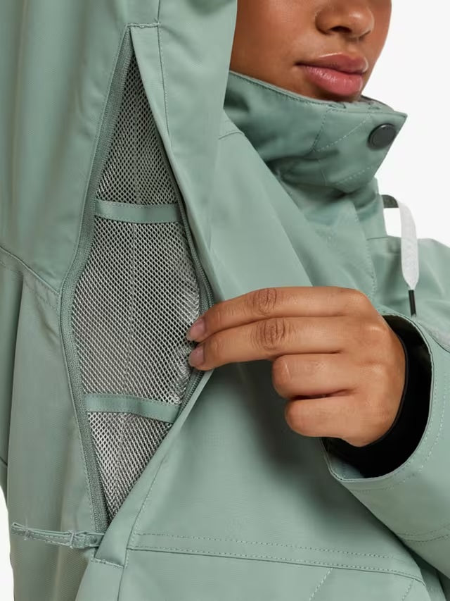 Roxy Women's Billie Thermal Waterproof Skiing Snow Jacket - Lily Pad - XS