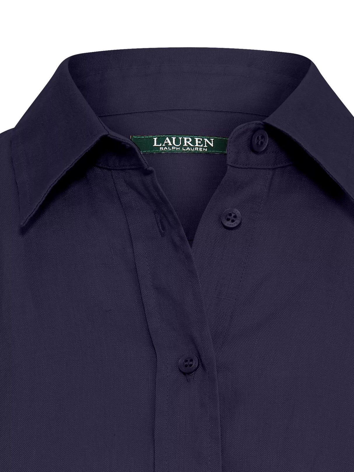 Ralph Lauren Women's Karrie Classic Long Sleeve Linen Shirt - Navy - Small