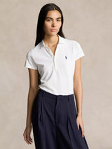 Ralph Lauren Julie White Skinny Fit Stretch Short Sleeve Polo Shirt - Medium