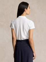 Ralph Lauren Julie White Skinny Fit Stretch Short Sleeve Polo Shirt - Medium