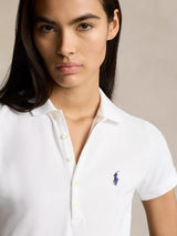 Ralph Lauren Julie White Skinny Fit Stretch Short Sleeve Polo Shirt - Medium
