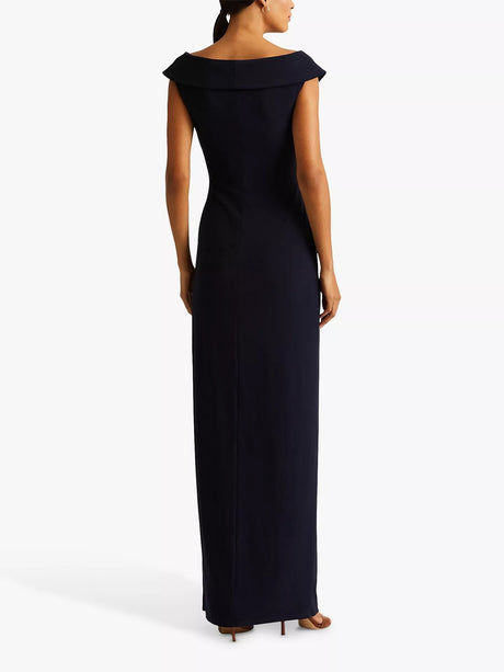 Ralph Lauren Leonidas Floor Length Column Gown - Lighthouse Navy - UK 14