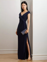 Ralph Lauren Leonidas Floor Length Column Gown - Lighthouse Navy - UK 12