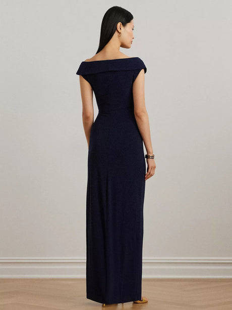 Ralph Lauren Leonidas Floor Length Column Gown - Lighthouse Navy - UK 10
