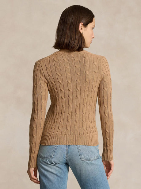 Ralph Lauren Women's Julianna Cable Knit Cotton Jumper - Camel - Size M