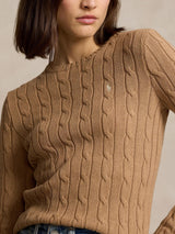 Ralph Lauren Women's Julianna Cable Knit Cotton Jumper - Camel - Size M