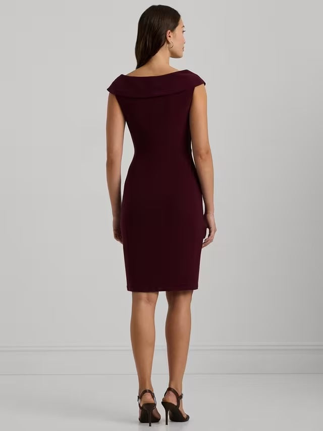 Ralph Lauren Women's Leonidas Knee Length Cocktail Dress - Pinot Noir - 14