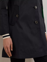 Ralph Lauren Women's Lined Cotton Blend Buttton Overcoat - Navy - Medium