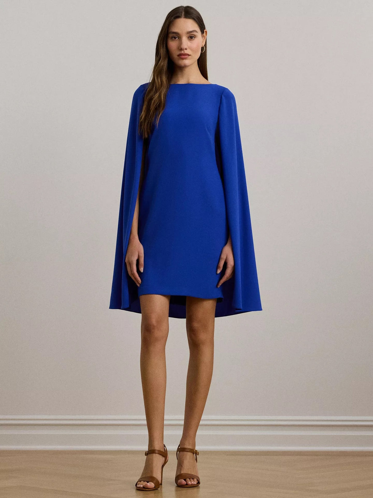 Ralph Lauren Women's Petra Georgette Cape Cocktail Mini Dress - Blue - 10