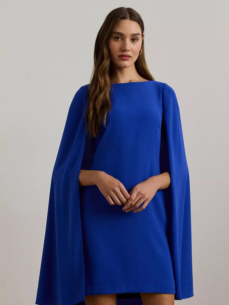Ralph Lauren Women's Petra Georgette Cape Cocktail Mini Dress - Blue - 10