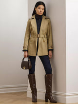 Ralph Lauren Women's Double Breasted Cotton Blend Trench Coat - Brown - M