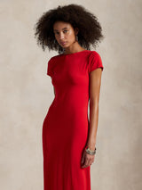 Ralph Lauren Womens Stretch Jersey Scoop Back Dress Petal Rose - Size XS