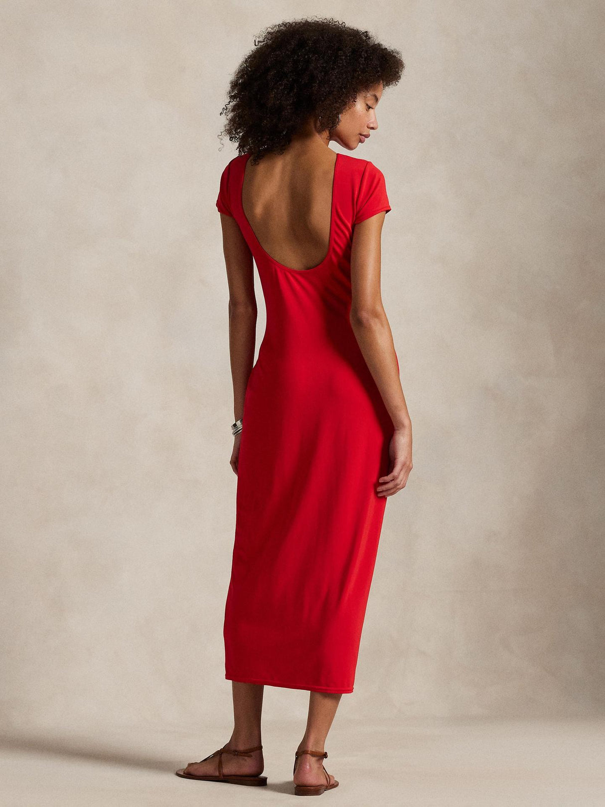 Ralph Lauren Womens Stretch Jersey Scoop Back Dress Petal Rose - Size XS