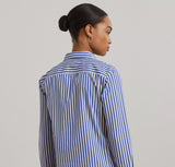 Ralph Lauren Women's Jamelko Stripe Button-Up Shirt - Lapis Blue/White - S
