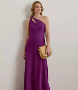 Ralph Lauren Taneka Asymmetric Sleeveless Ball Gown Purple Maxi Dress - UK16