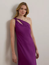 Ralph Lauren Taneka Asymmetric Sleeveless Ball Gown Purple Maxi Dress - UK16