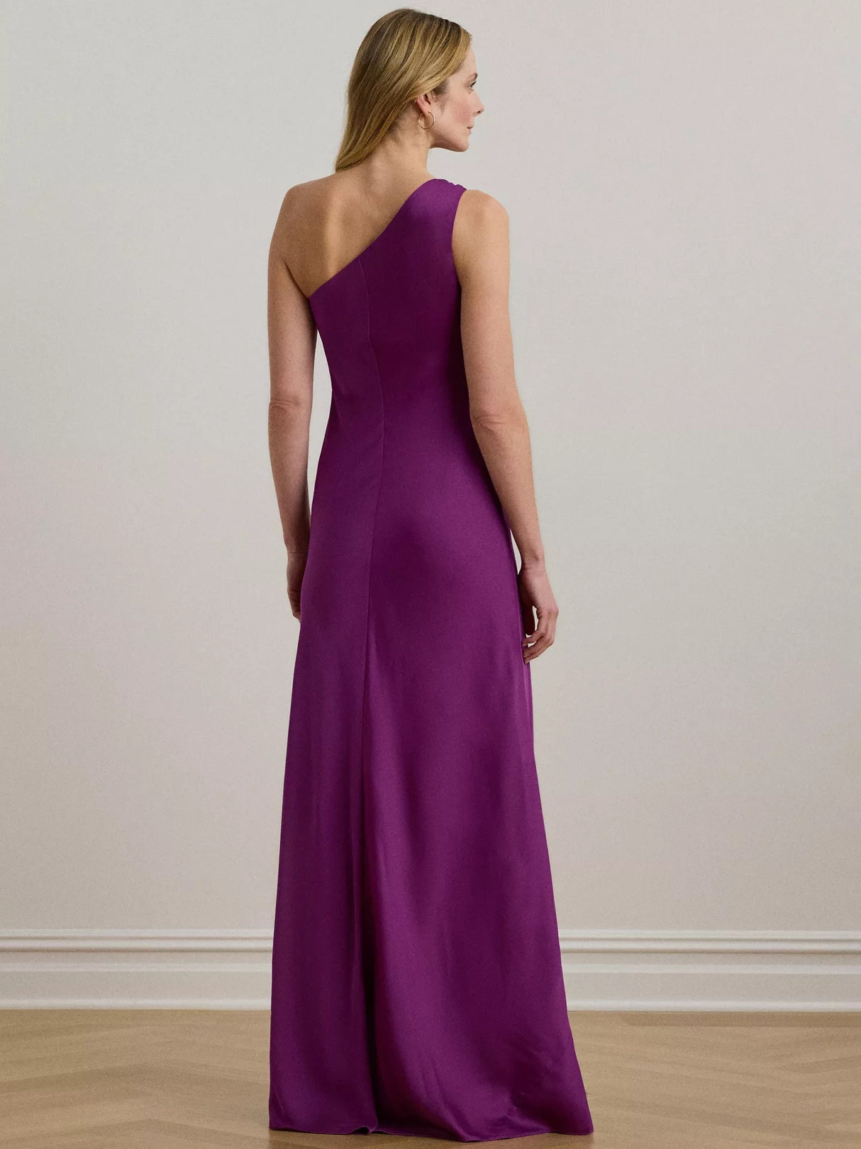 Ralph Lauren Taneka Asymmetric Sleeveless Ball Gown Purple Maxi Dress - UK16